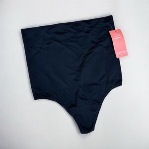 Yummie by Heather Thomson Shapewear Thong Panty Womens M/L Black Seamless